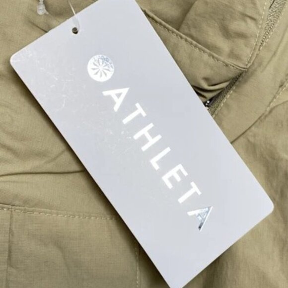 NEW ATHLETA Womens Jacket Flax Beige Size XL Everywhere Nylon Cotton Full Zip - Picture 2 of 11